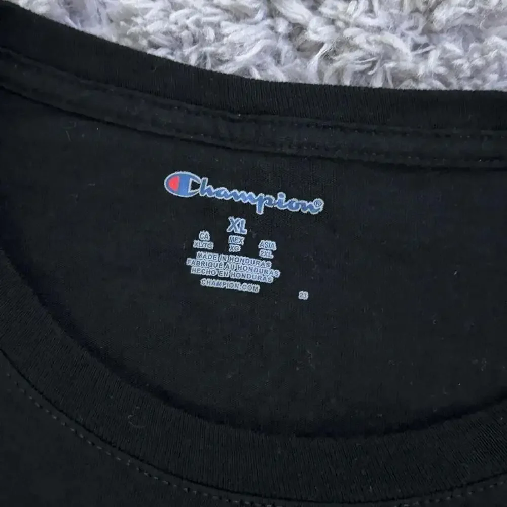 Champion Classic Logo Short Sleeve Tee Black - Picture 4 of 4